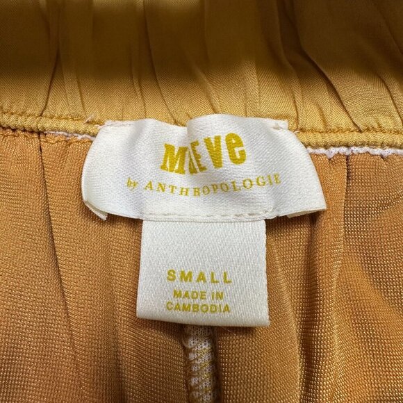 Maeve Anthropologie Crushed Velvet Gold Yellow Pants Wide Leg Size Small - Boho - Picture 4 of 7